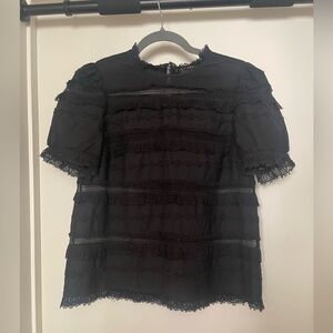 Ulla Johnson Black Lace insert top size 4